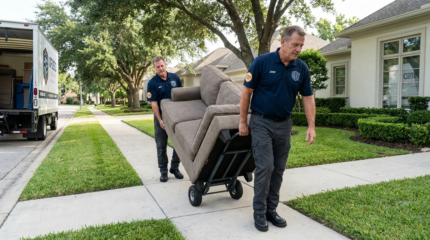 Local residential moving crew loading furniture in Pleasant Prairie, WI